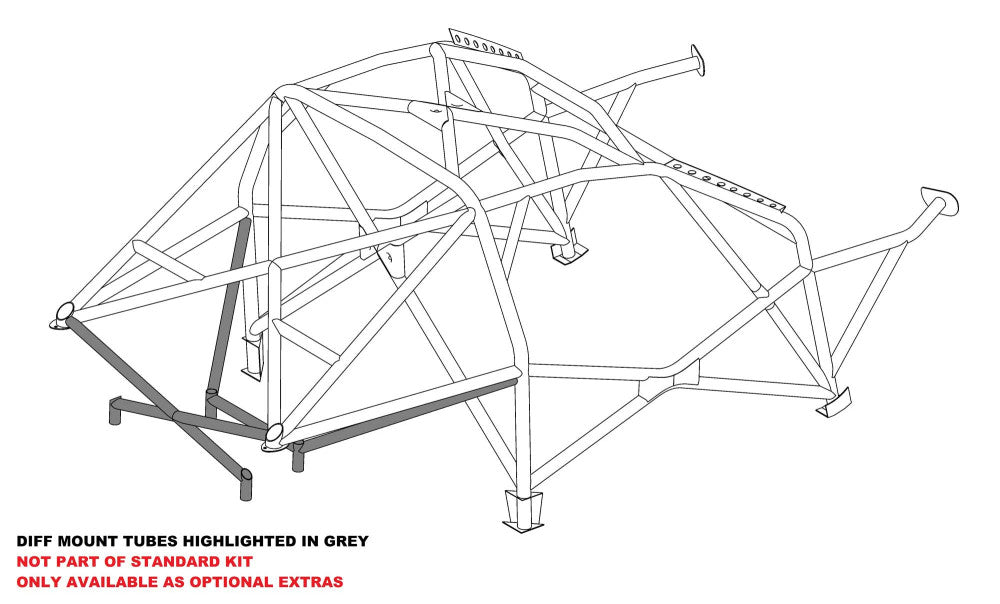 BMW E46 4dr Step 2 International Multipoint T45 roll cage kit. FIA Certificated