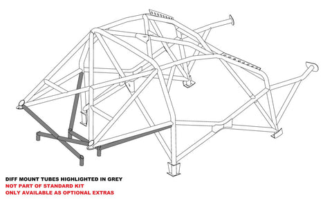 BMW E46 4dr Step 2 International Multipoint T45 roll cage kit. FIA Certificated 