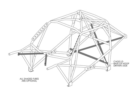 FORD Escort Mk2 2020 Spec Multipoint T45 roll cage kit. FIA/MSUK Certificated 
