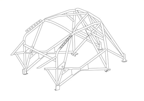 FIAT 500 2nd Gen Multipoint T45 roll cage kit 