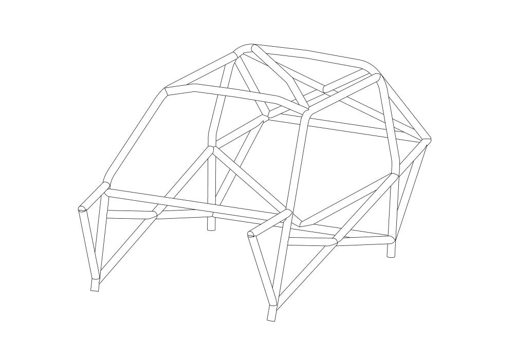 FORD Escort Mk2 International Multipoint T45 roll cage kit. FIA / MSUK Certificated 