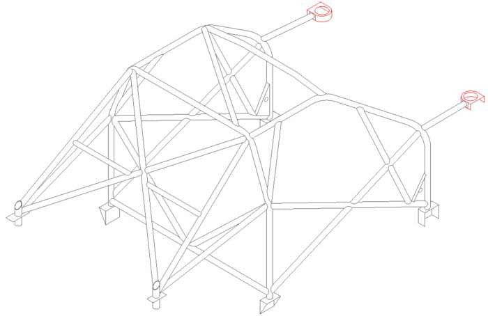 PEUGEOT 206 International Multipoint CDS roll cage kit. FIA Certificated