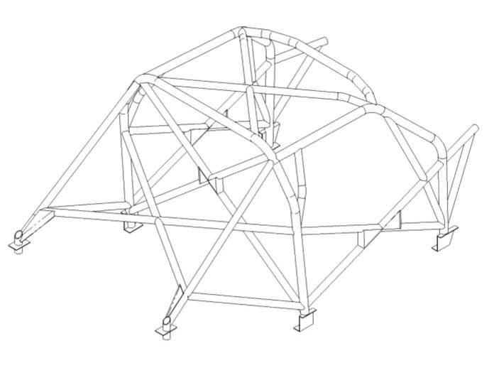 PEUGEOT 207 International Multipoint T45 Roll Cage Kit FIA Certificated