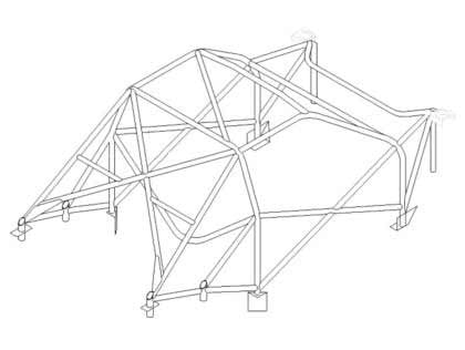 PEUGEOT 306 F2 International Multipoint T45 roll cage kit. FIA/MSUK Certificated 