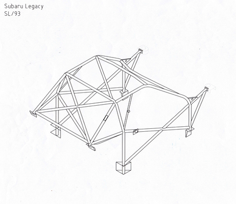 Subaru Legacy Multipoint T45 roll cage kit. FIA Certificated 