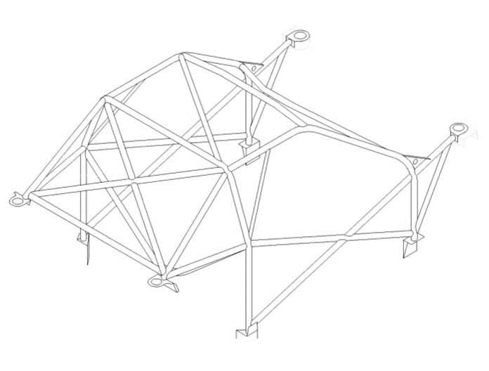 SUBARU Impreza - 2 dr GC8 International Multipoint T45 roll cage kit. FIA / MSUK Certificated