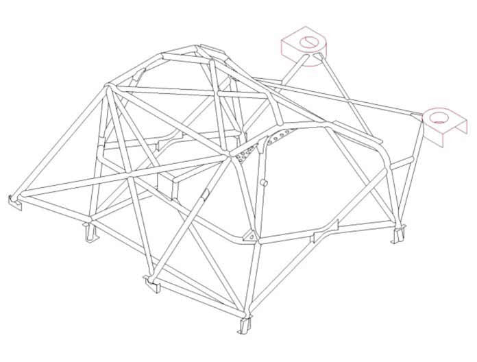 SUBARU Impreza GDB 'Step 3' International Multipoint T45 roll cage kit. FIA/MSUK Certificated