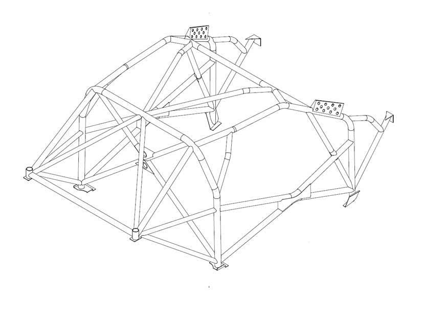 VOLKSWAGEN Scirocco 08 MK3 Multipoint T45 roll cage kit
